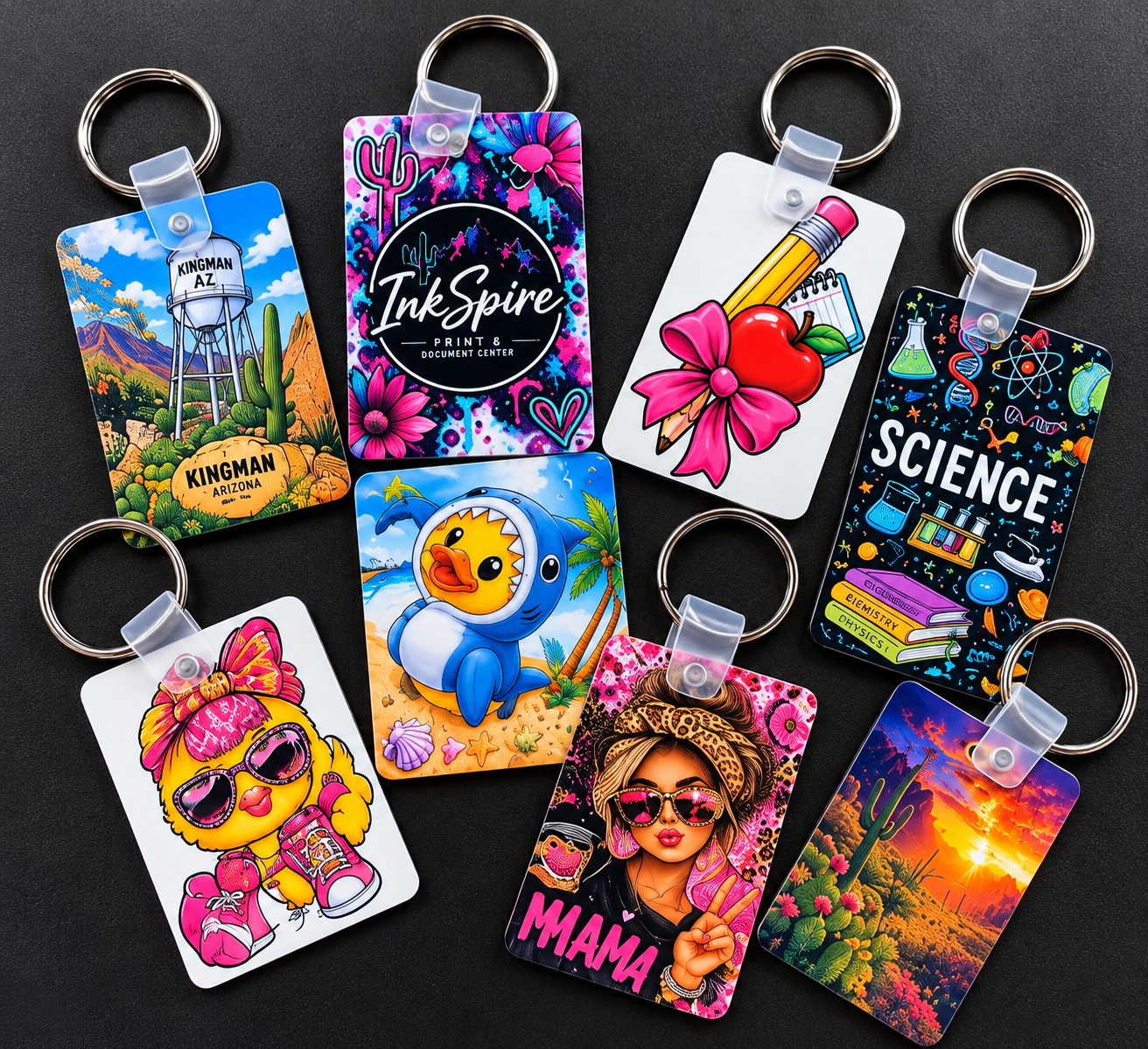 Custom keychains created by InkSpire